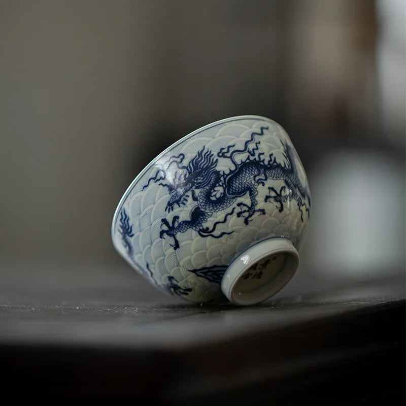 Jingdezhen Dragon Tea Cup with Hand Painted Underglaze