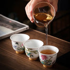 Twelve Flower Gods Enamel Pastel Ceramics KungFu TeaCup Giftbox Set