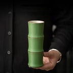 Green Glaze Bamboo Tea Cup