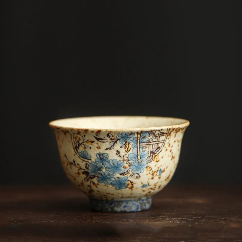 Handmade Chinese Floral Ceramic Tea Cup