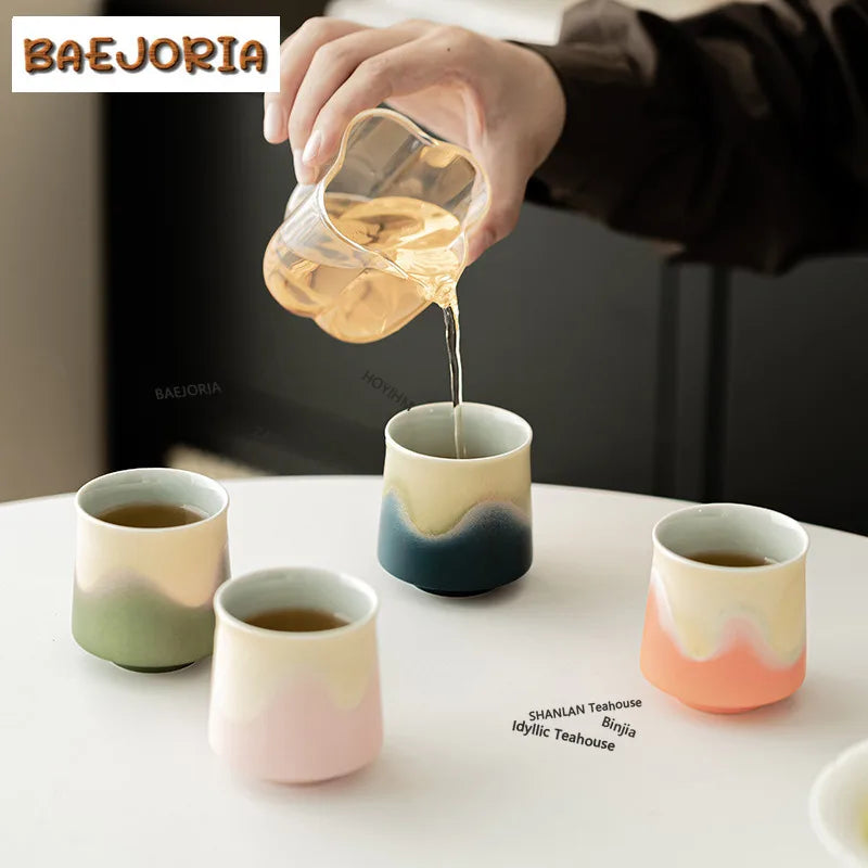 Zen View Mountains Ceramic Tea Cup Gift Set