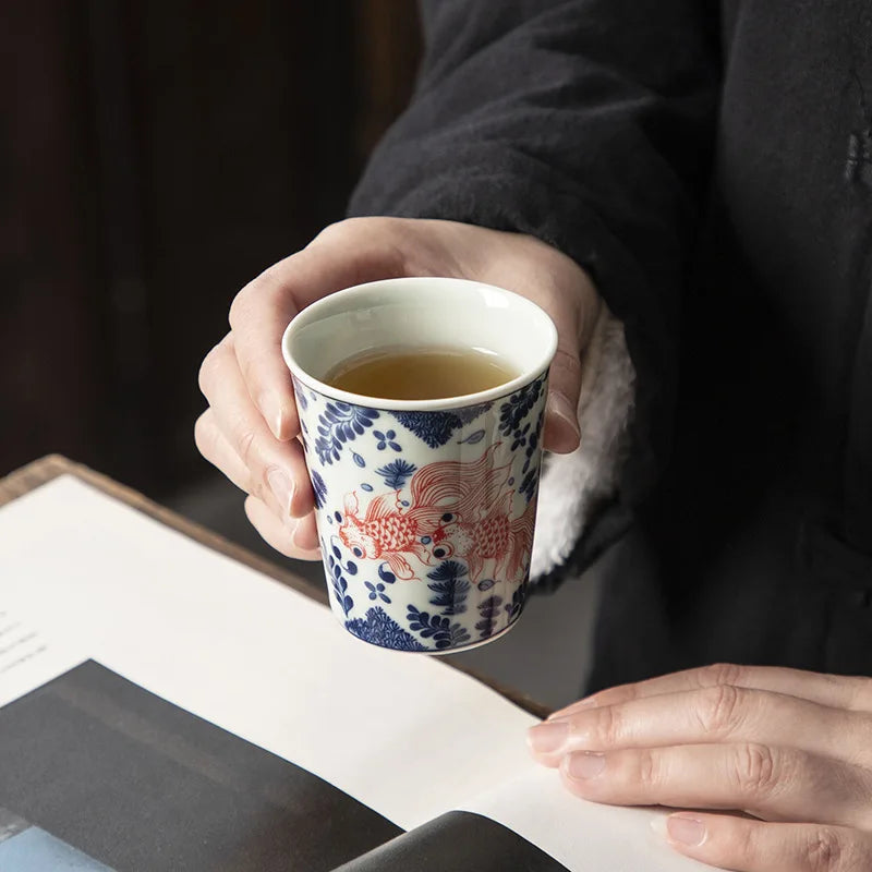 Palace Luxury Enamels Flowers Ceramic Teacup