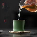 Green Glaze Bamboo Tea Cup